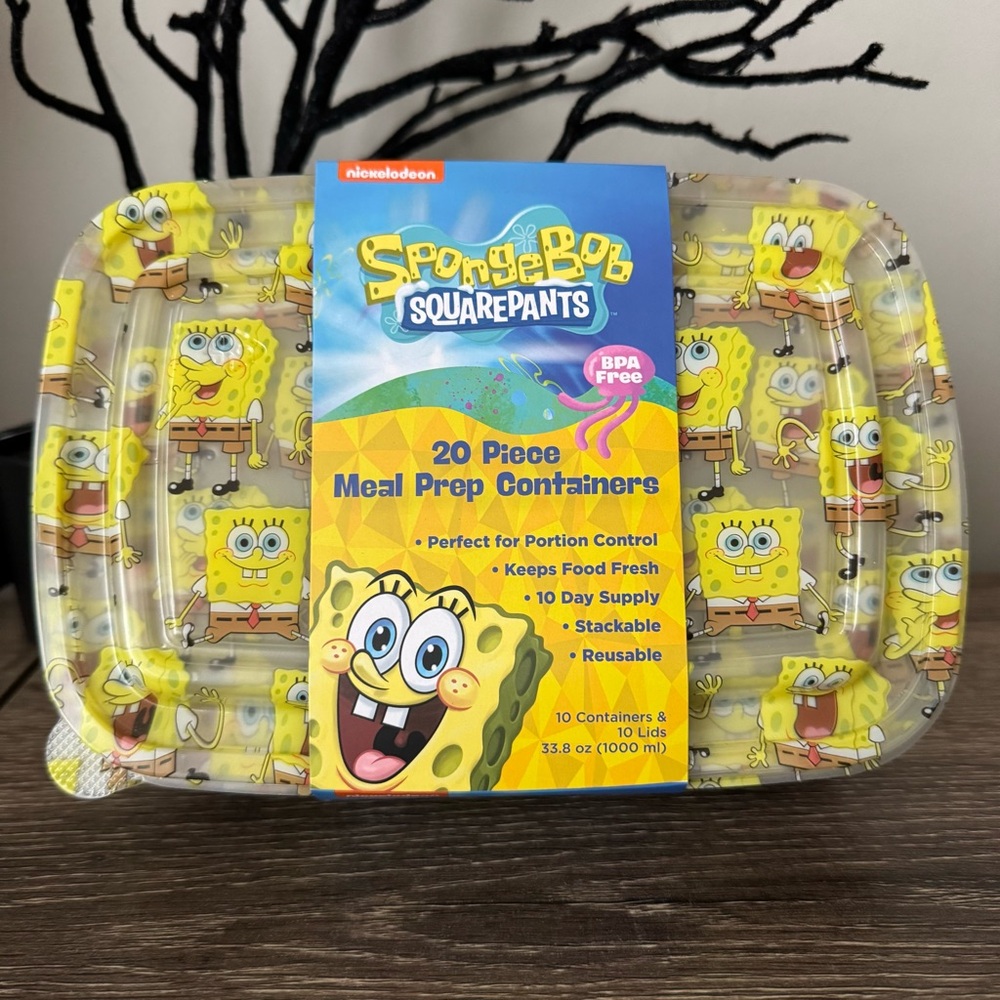 Nickelodeon SpongeBob SquarePants Lunch Meal Prep Containers NEW Set 10 To Go